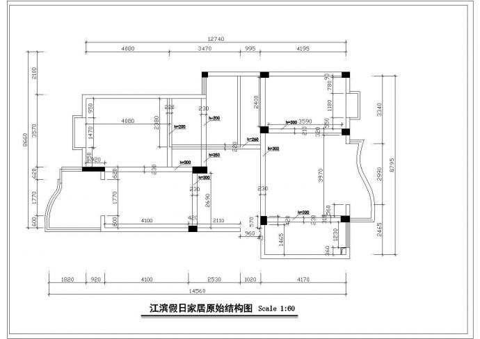 徐州江滨花园小区小区经典户型全套装修设计CAD设计图_图1