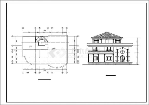 某市郊砖混结构多套别墅建筑方案设计施工CAD图纸-图一