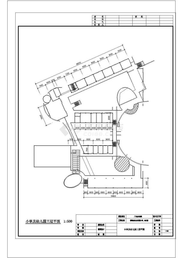 6班：4层3387平米幼儿园小学综合规划建筑平面设计方案-图一