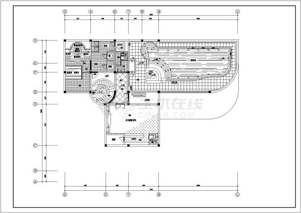 某市郊豪华多层别墅建筑方案设计施工CAD图纸-图一