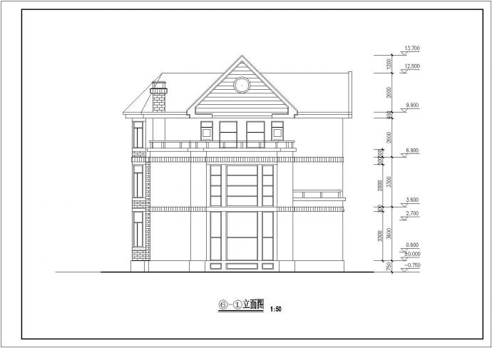 某市郊多层商务别墅建筑扩出方案设计施工CAD图纸_图1