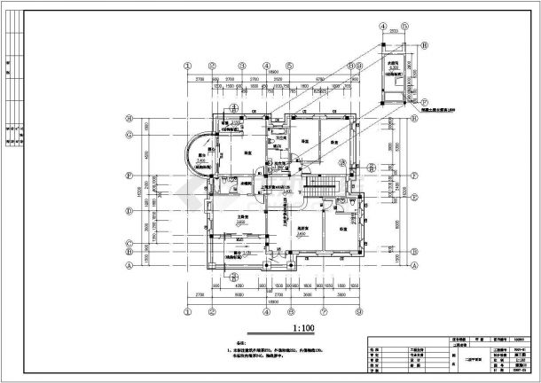 某市郊多层小型高级别墅建筑全套方案设计施工CAD图纸-图二