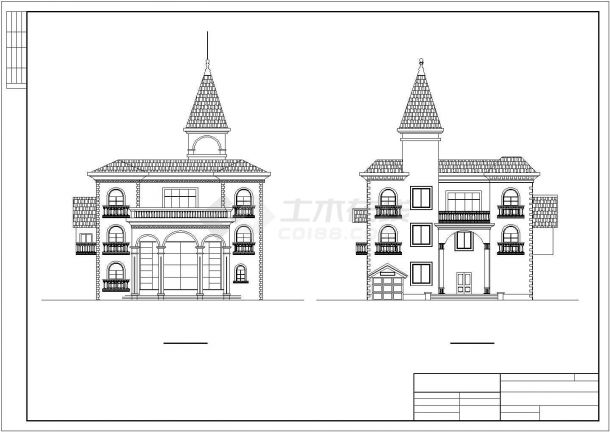 某旅游度假区大型别墅建筑方案设计施工CAD图纸-图二
