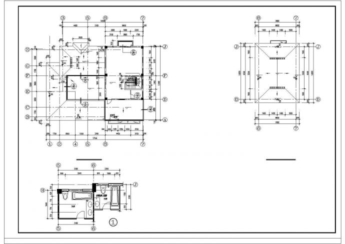 某旅游度假区小型多层别墅建筑方案设计施工CAD图纸_图1
