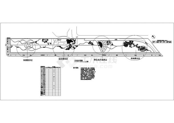 竹园（休闲小游园）绿化规划设计cad总平面施工图（含设计说明）-图一