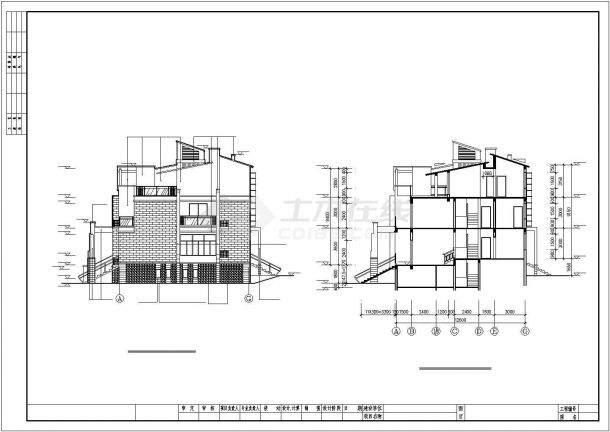 某旅游度假区海景精品排屋建筑方案设计施工CAD图纸-图二