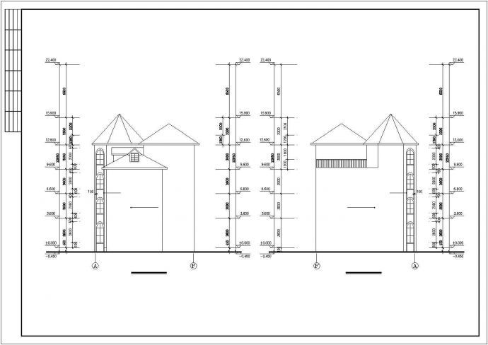 某旅游度假区小型复式别墅建筑方案设计施工CAD图纸_图1