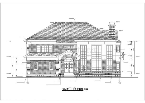 某旅游度假区钢结构别墅建筑方案设计施工CAD图纸-图二