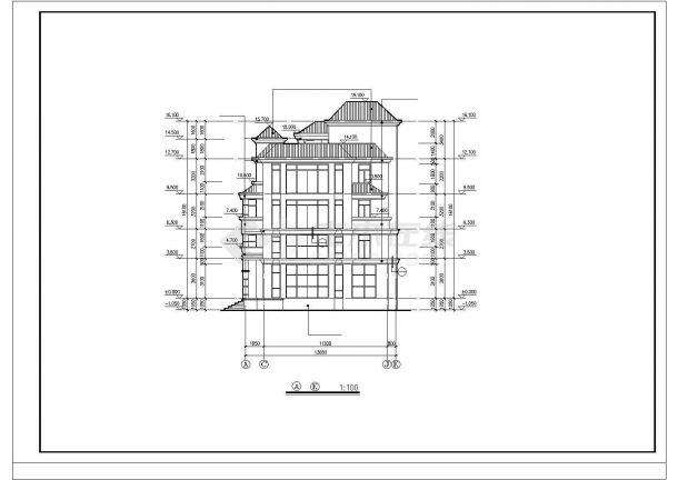 某旅游度假区高级独栋别墅建筑方案设计施工CAD图纸-图二