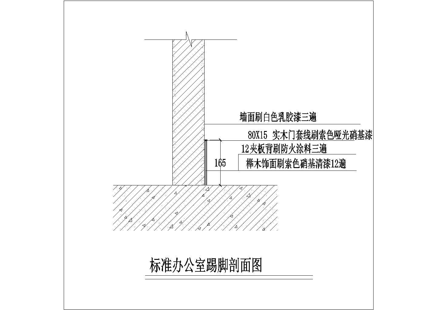 标准办公室踢脚剖面图