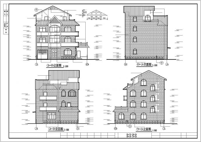 某经典精致独立式别墅建筑完整方案设计施工CAD图纸_图1