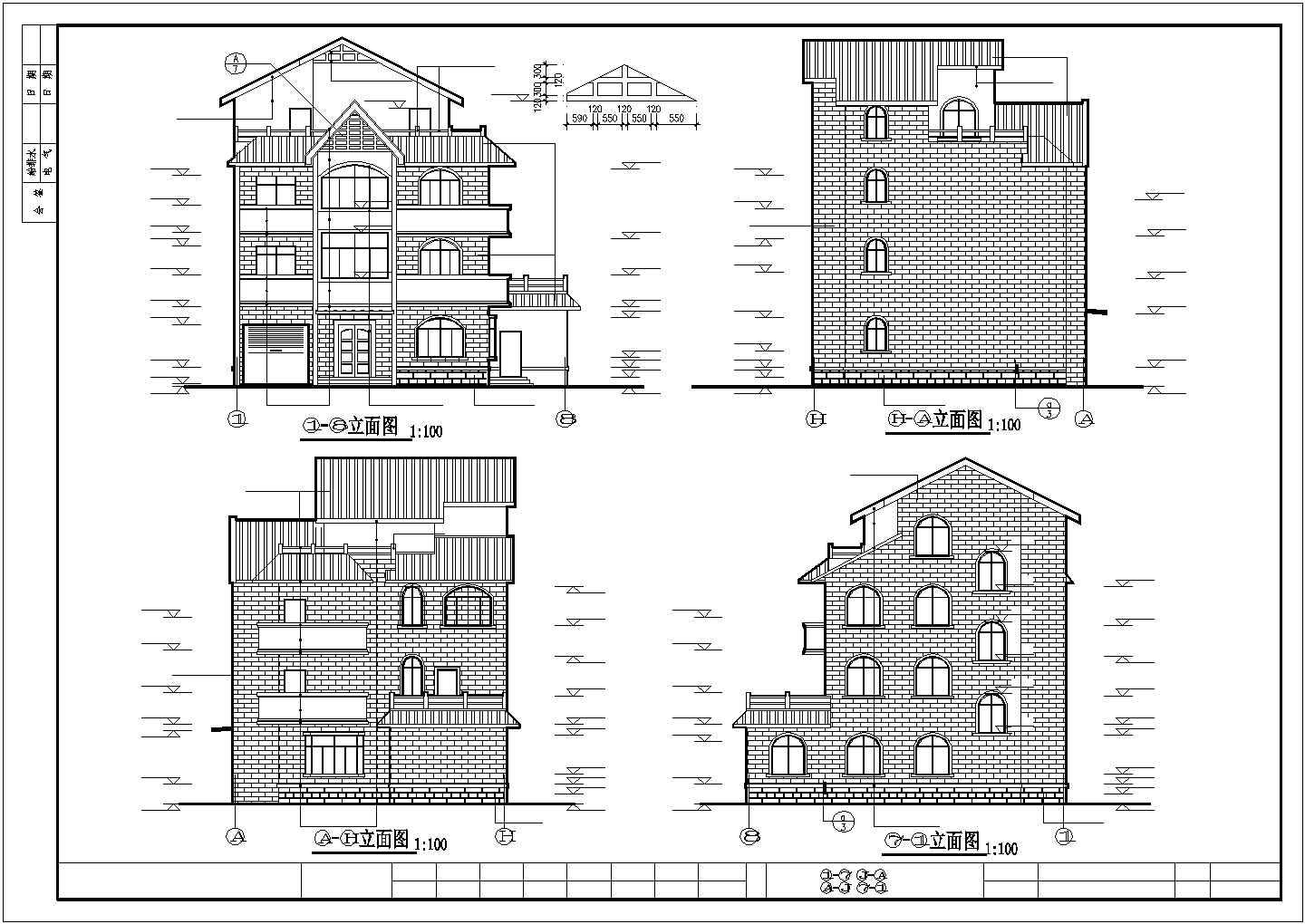 某经典精致独立式别墅建筑完整方案设计施工CAD图纸