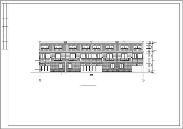 某精致联体别墅建筑完整方案设计施工CAD图纸-图二
