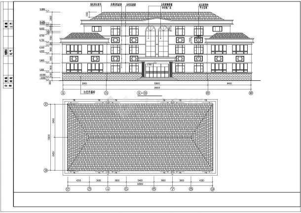 某三层办公综合楼建筑详细方案设计施工CAD图纸-图二