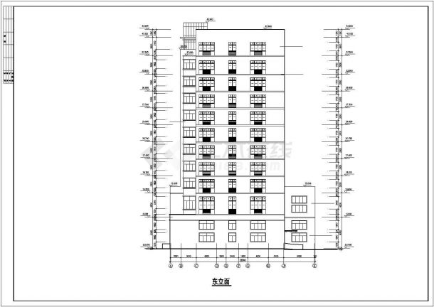 某框架结构行政办公综合楼建筑详细方案设计施工CAD图纸-图二