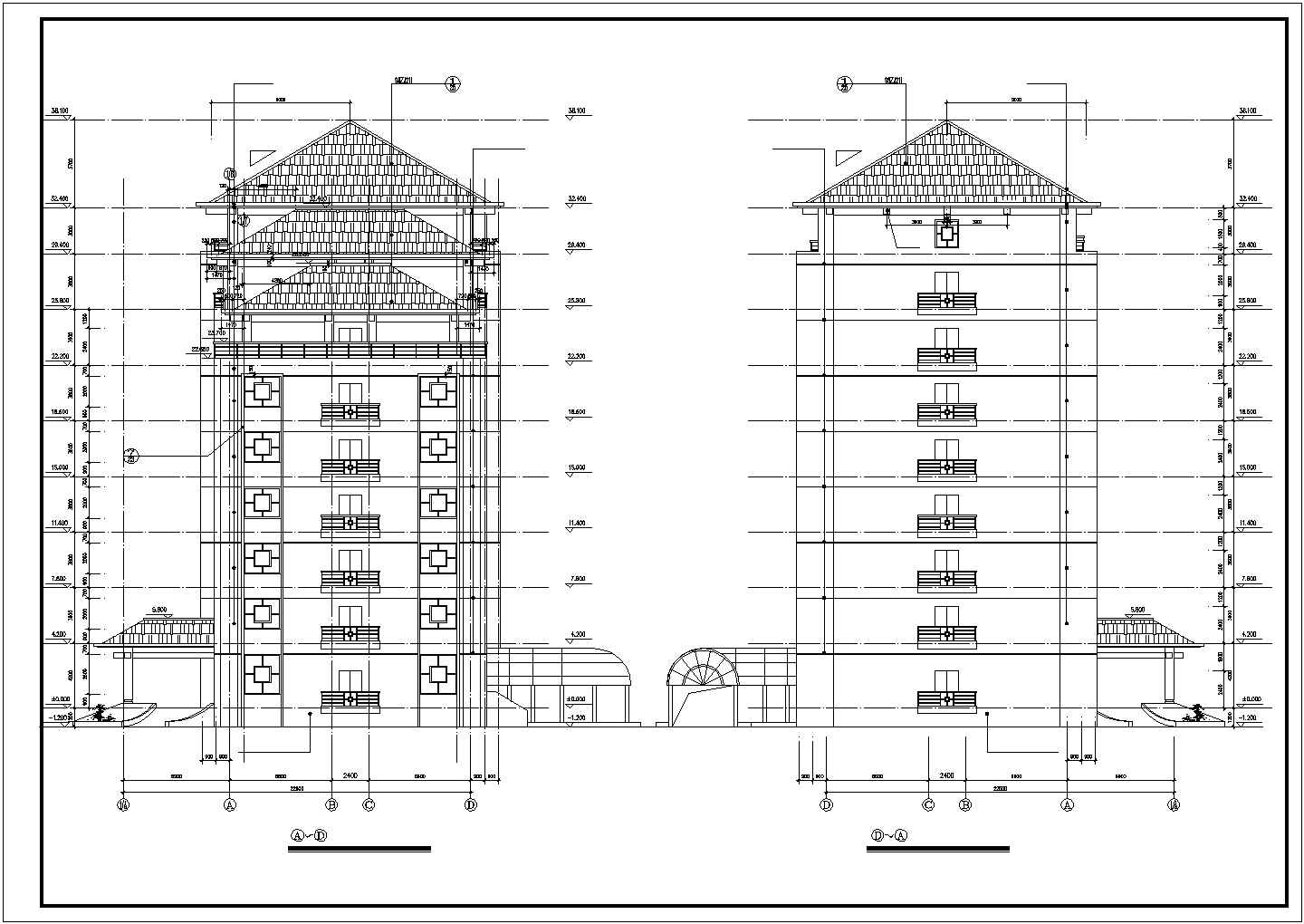 办公楼设计_某行政办公楼建筑详细方案设计施工CAD图纸