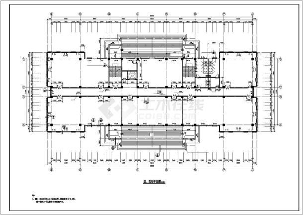 办公楼设计_某六层欧式综合办公楼建筑详细方案设计施工CAD图纸-图二