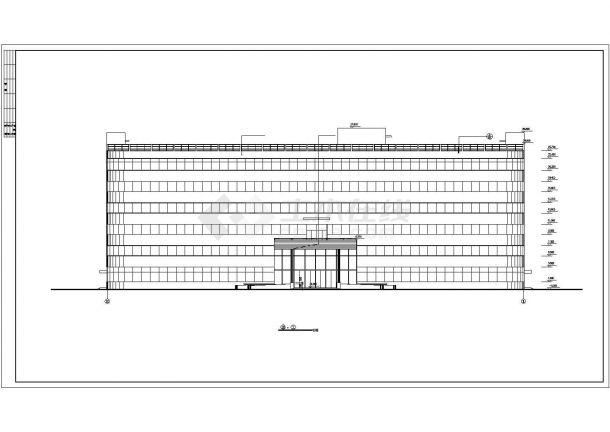 某六层行政办公综合楼建筑详细全套方案设计施工CAD图纸-图一