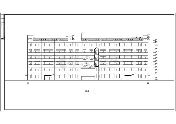 某六层行政办公综合楼建筑详细全套方案设计施工CAD图纸-图二