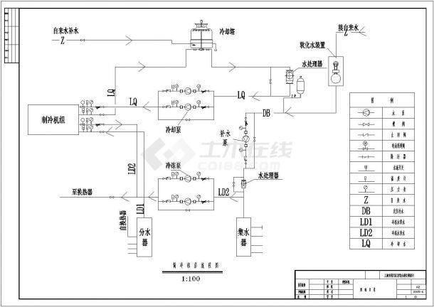 南京市某3760平米4层商务综合楼空调与制冷工程全套设计CAD图纸-图一