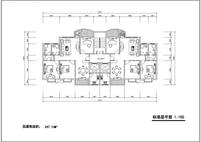 经典多层住宅楼户型设计cad建筑平面方案图纸（标注详细）_图1