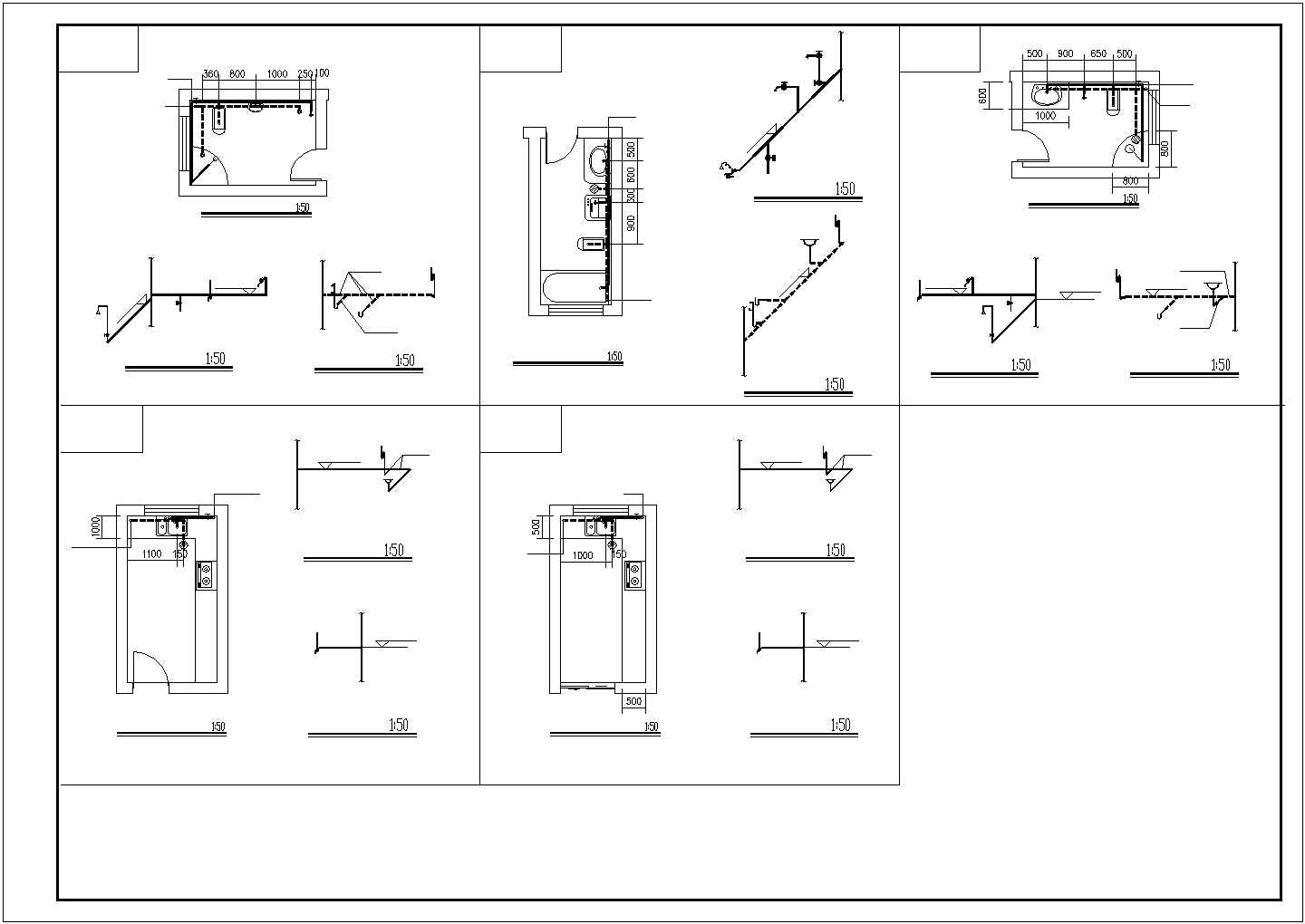 某6层住宅楼内生活给水排水详细方案设计施工CAD图纸