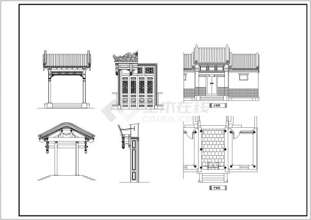 典型中式仿古建筑设计cad施工详图-图二