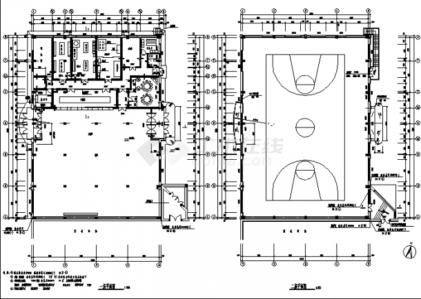 洋河二套实验中学教学楼建筑设计施工cad图纸-图一