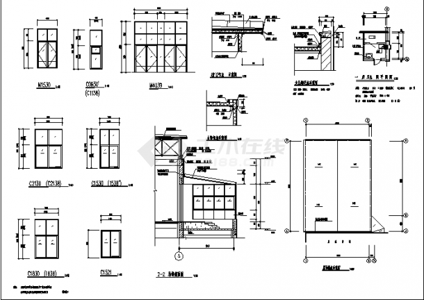 洋河二套实验中学教学楼建筑设计施工cad图纸-图二