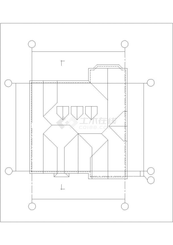 经典砖混结构中式风格独栋别墅建筑设计CAD图纸（三套方案）-图一