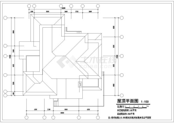 朔州市某小区360平米2层混合结构独栋别墅建筑设计CAD图纸（含效果图）-图一