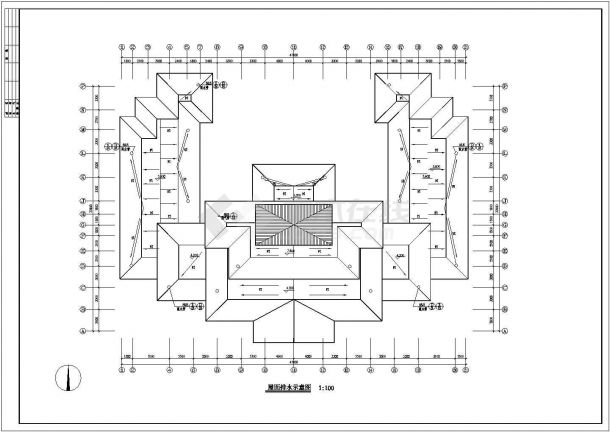 某三层框架结构仿古综合楼设计cad全套建筑施工图（含设计说明）-图一