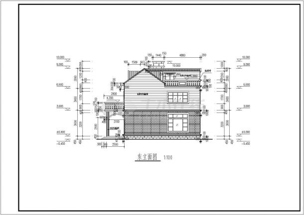 厦门市斓山花园小区2层砖混结果单体别墅建筑设计CAD图纸（含效果图）-图二