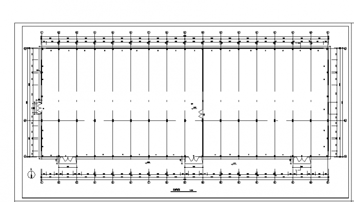 厂房设计_2套混凝土排架结构连跨厂房建筑设计施工cad图纸_图1