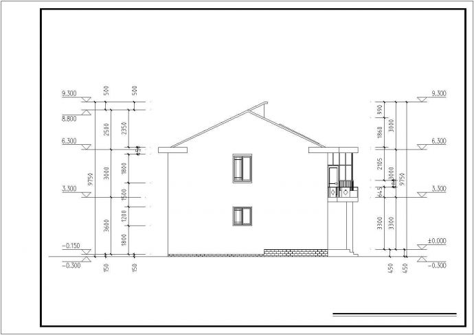 洛阳市金色花园小区2层混合结构单体别墅全套建筑设计CAD图纸_图1