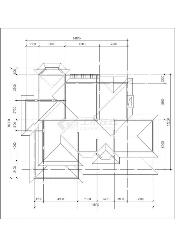 420平米2层混合结构独栋别墅建筑设计CAD图纸（含总图和地下层）-图二
