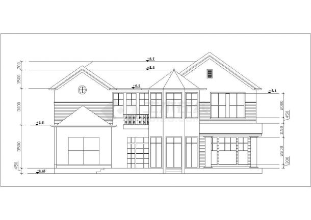 开封市丰和花园小区2层砖混结构独栋别墅建筑+结构设计CAD图纸-图二