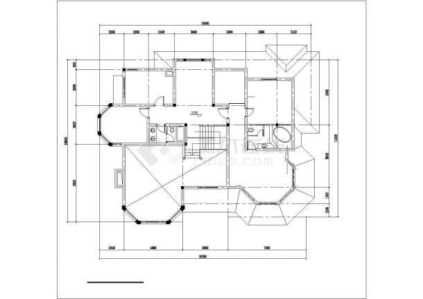 铜川市幸福花园小区380平米双层砖混结构单体别墅建筑设计CAD图纸-图一