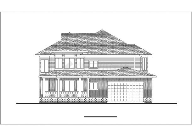 铜川市幸福花园小区380平米双层砖混结构单体别墅建筑设计CAD图纸-图二