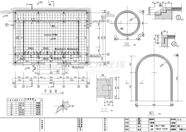 仿古建筑施工平面CAD套图-图一