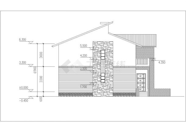 荆州市星河嘉园小区310平米2层混合结构单体别墅建筑设计CAD图纸-图一