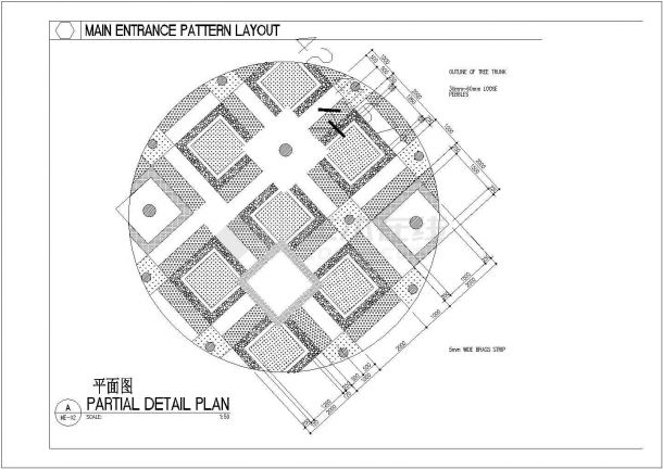 上海奥林匹克花园第一组团绿化规划设计cad总平面施工图-图一