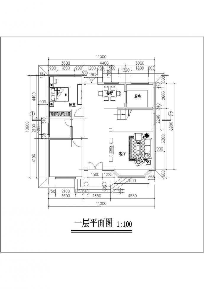 西双版纳某度假村2层砖混结构休闲别墅平面设计CAD图纸_图1