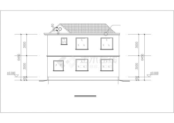 贵阳市善福花园小区176平米2层砖混结构单体别墅建筑设计CAD图纸-图二