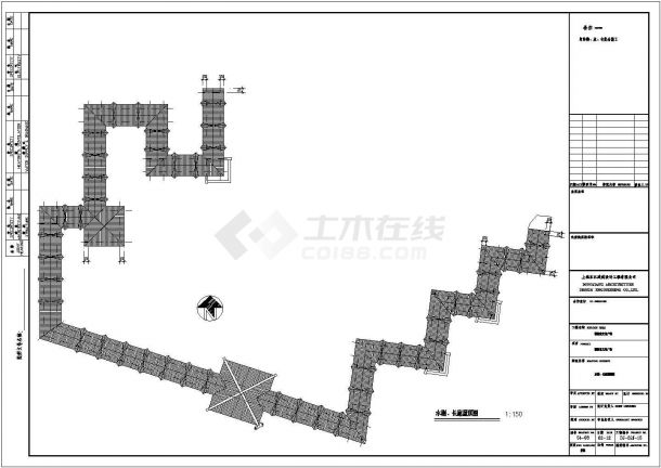 聊城市文化广场景观长廊水榭设计cad施工详图-图二