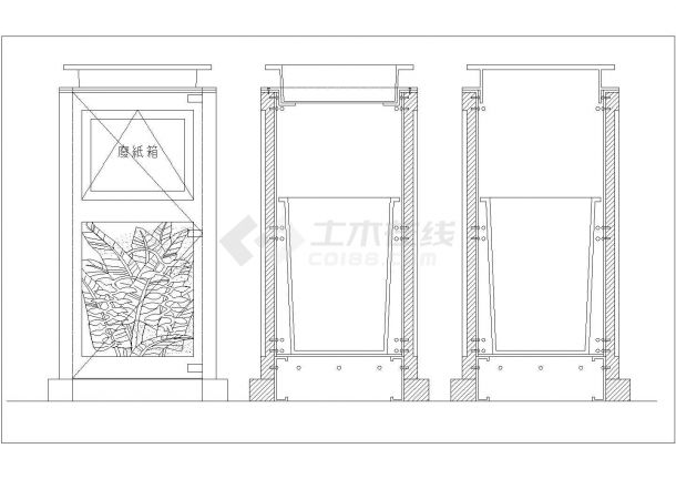 某景观小品--花架平台设计cad建筑施工详图-图二