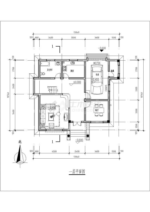 沭阳市某现代化村镇310平米3层砖混结构乡村别墅建筑设计CAD图纸-图二
