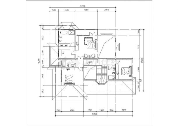 广州市某小区420平米3层砖混结构单体别墅建筑设计CAD图纸（含效果图）-图一