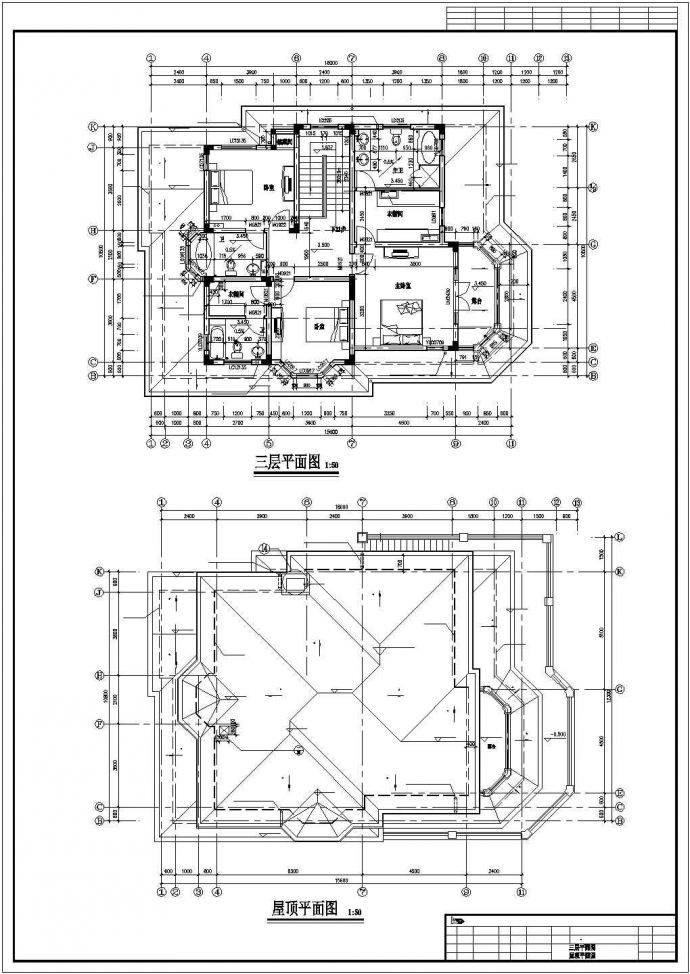 成都市某居住区380平米3层砖混结构单体别墅建筑设计CAD图纸（2套方案）_图1