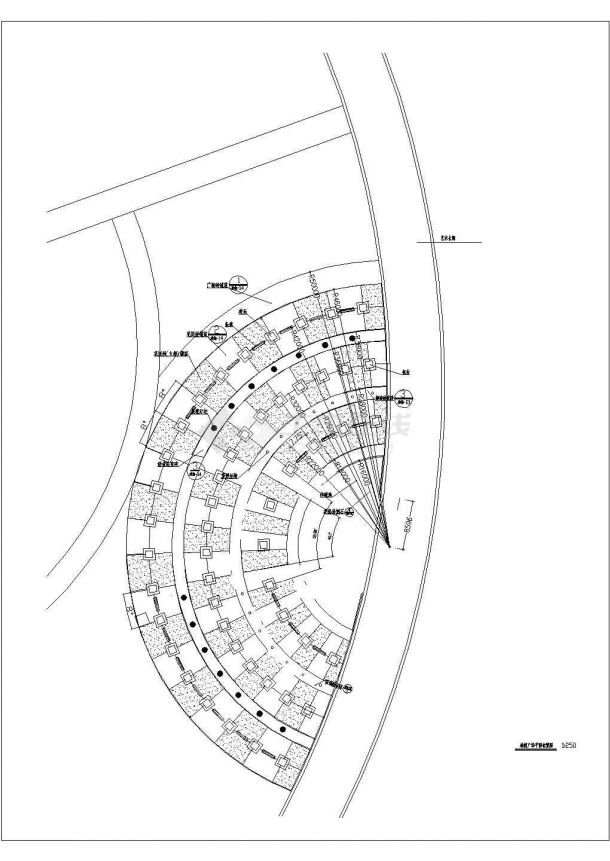 某林荫广场绿化规划设计cad总平面布置图（含树池坐凳设计）-图一